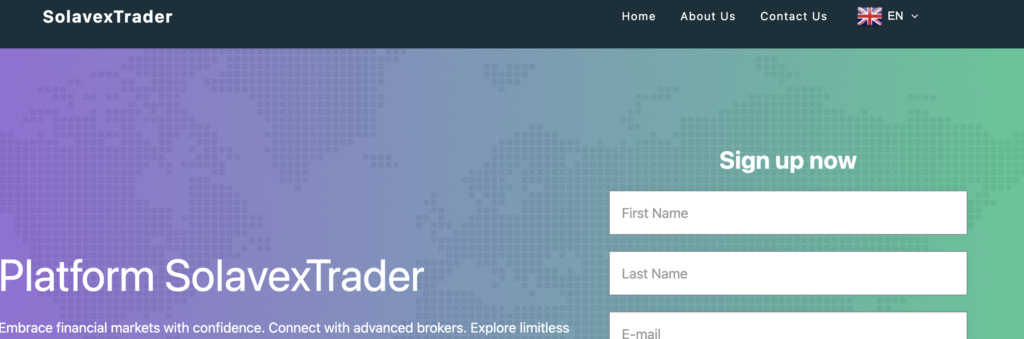Dashboard view of solavextrader.net trading platform showing fake profits and misleading interface