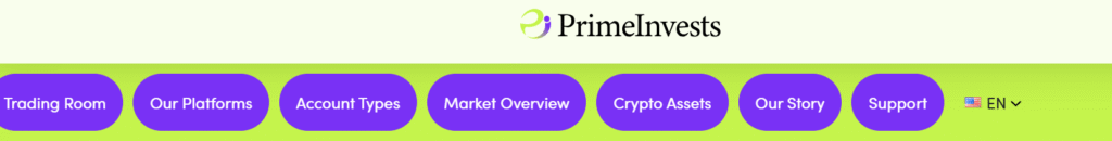 PrimeInvests.eu scam dashboard screenshot