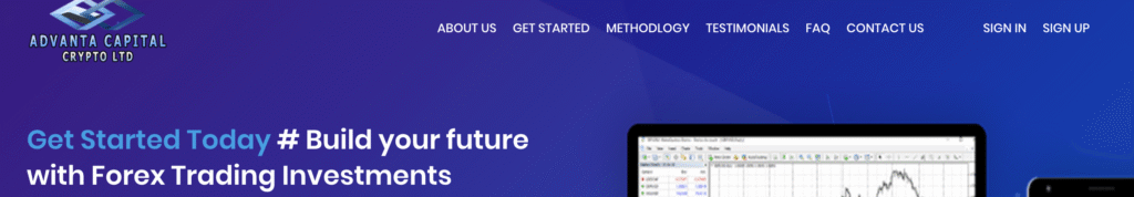 Screenshot of advantacaptcryplt scam showing fake profit chart