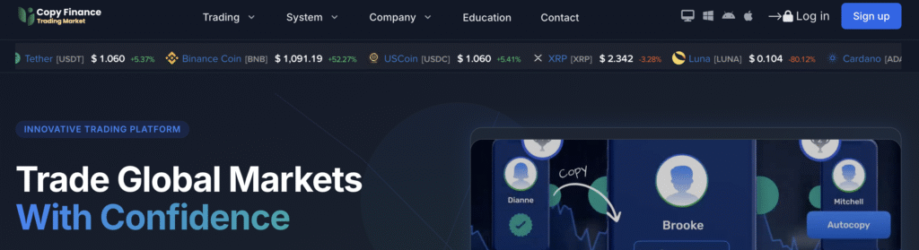 Copyfinx.com website homepage