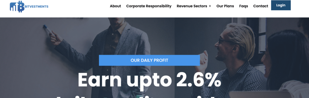 BitInvestments.org fake trading dashboard