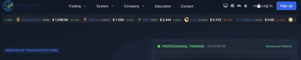 PrimeForexGlobal.com scam review header image”