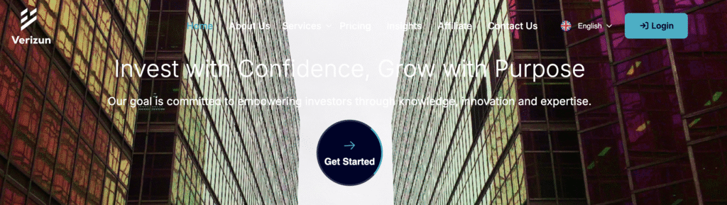 Verizun.com trading dashboard screenshot