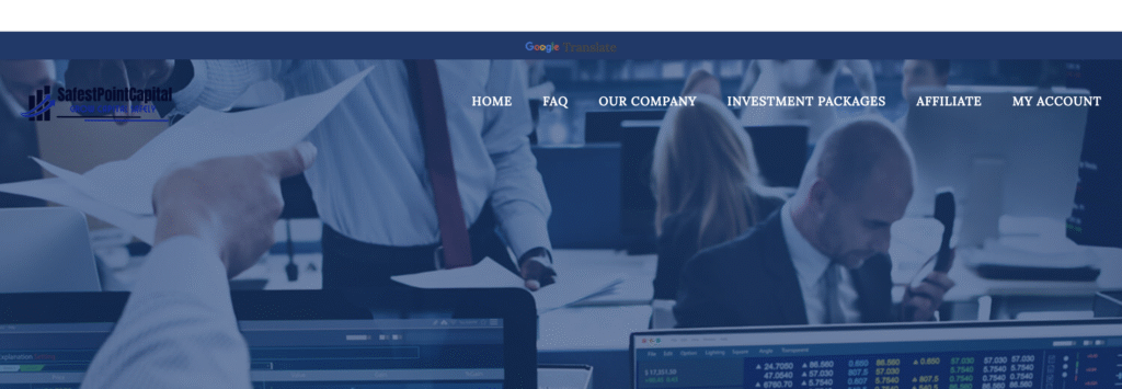 SafestPointCapitals.com scam website screenshot