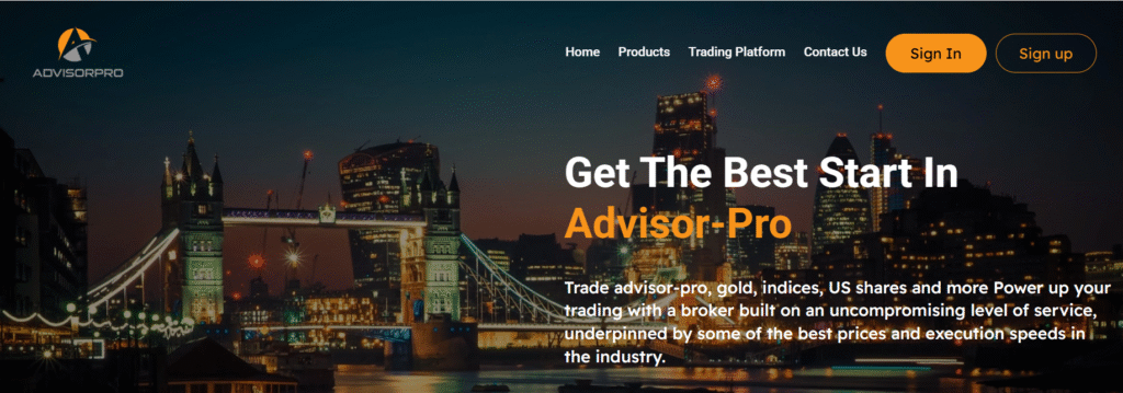 Advisor‑Pro.co website homepage screenshot