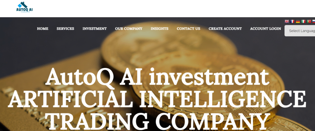 AutoQAIInvestment.com homepage showing scam warning