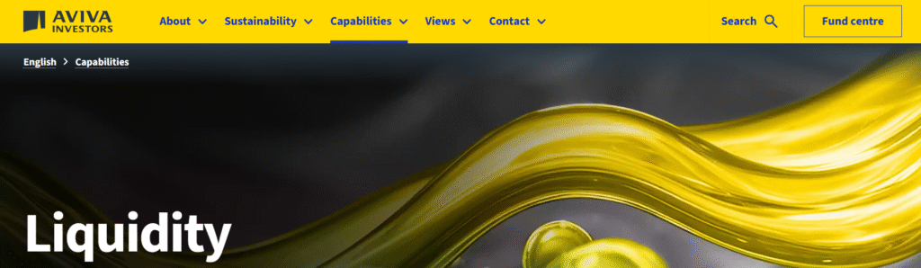 Screenshot of AvivaInvestors.com website homepage displaying investment offers and navigation menu