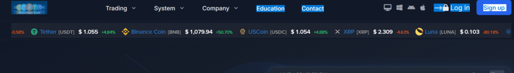 BitexChainTrade.com website homepage