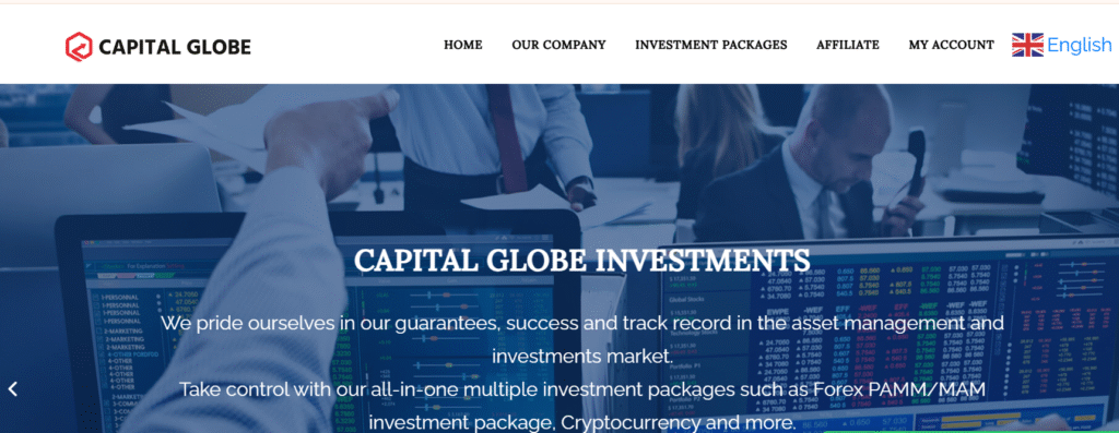 CapitalGlobeInvest.com homepage screenshot