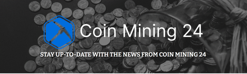 CoinMining24.de homepage screenshot showing scam warning