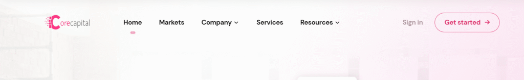 Screenshot of CoreCapitalFin.co.uk homepage showing fake investment dashboard