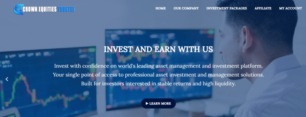 Crownequitiestrustee.com homepage screenshot