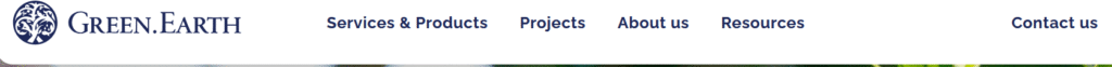 Green.earth website homepage showcasing environmental projects.