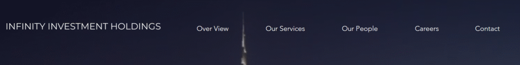 Screenshot of InfinityFinancial.ae homepage
