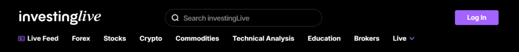 InvestingLive.com homepage screenshot