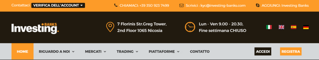 Investing-Banks.com homepage screenshot