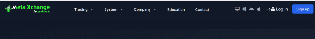 MetaxChangeMarket.com homepage showing potential scam layout