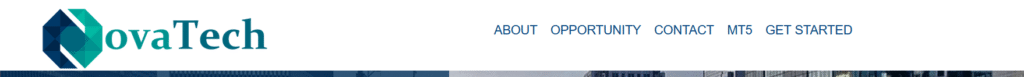 Screenshot of the NovaTechFX.com homepage showing its trading platform.