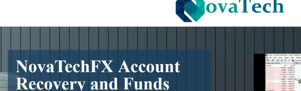 NovaTech FX.io homepage showcasing reimbursement