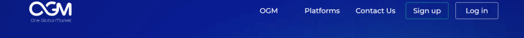 OGM.Market scam trading platform homepage