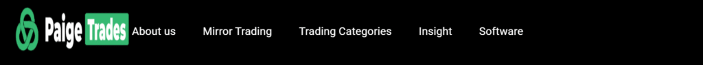 PaigeTrades.com homepage showcasing trading services