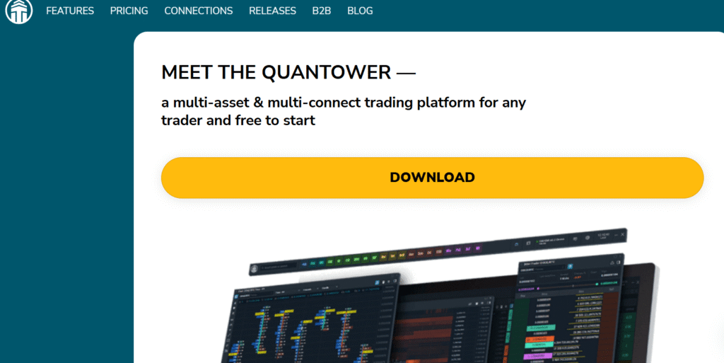 Quantower.com homepage screenshot