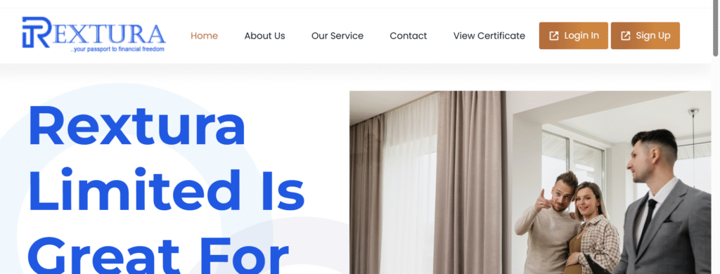 Screenshot of Rextura.com homepage