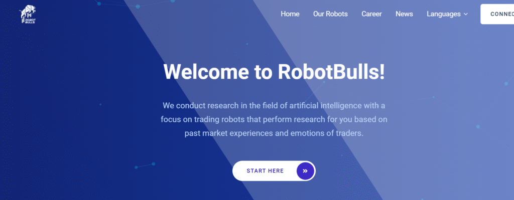 Screenshot of the RobotBulls.com homepage used in the scam review.