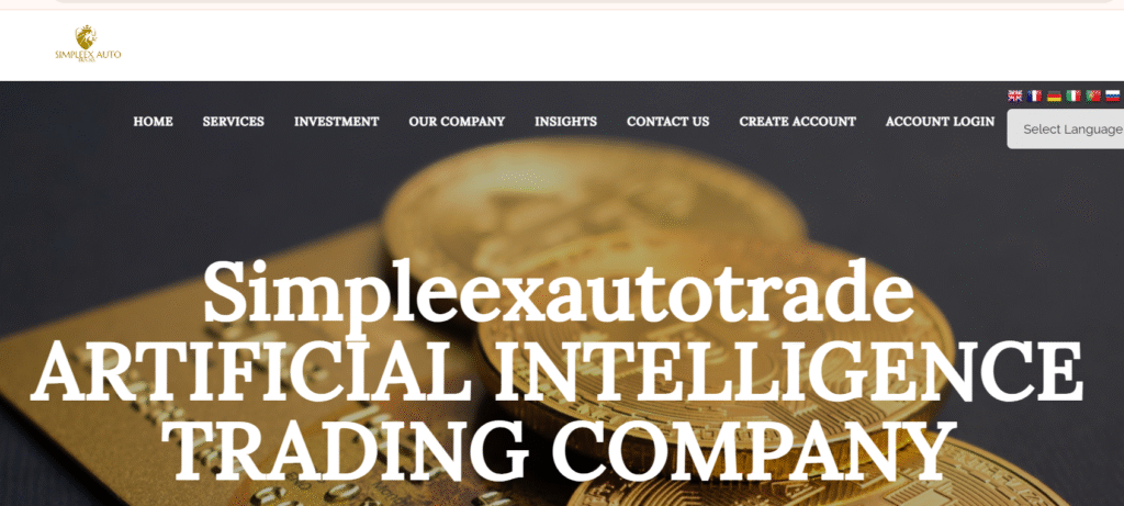 SimpleExAutoTrade.com scam review homepage showing fake trading claims