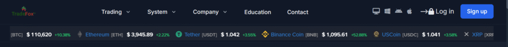 Screenshot of Tradefoxs.live website showing unrealistic investment plans.