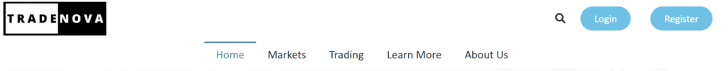 Tradenova.eu.com homepage screenshot showing trading platform
