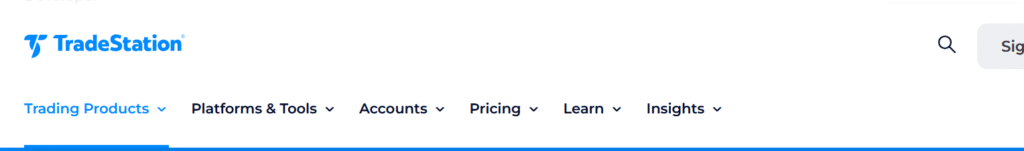 TradeStation.com homepage screenshot – showing the official website layout for scam review reference