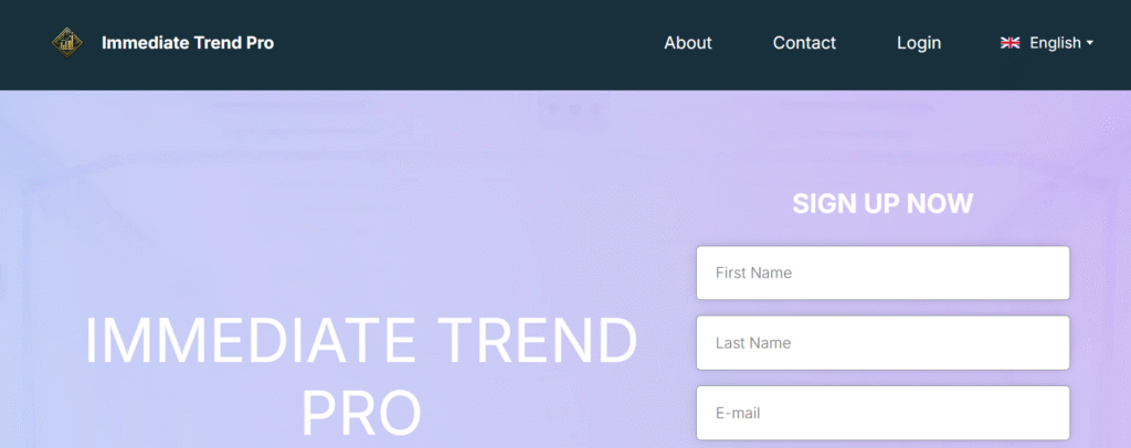 ImmediateTradePro.co homepage screenshot