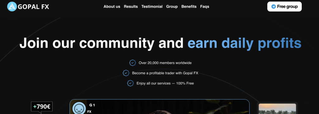 Gopal FX scam website screenshot”