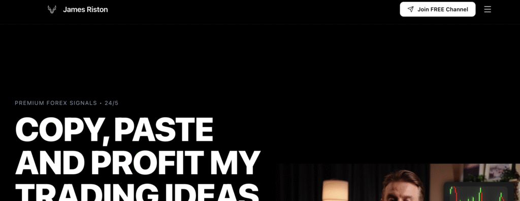 Screenshot showing JamesRiston.com investment scam website