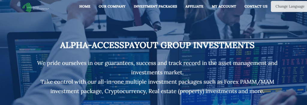 Screenshot of Alpha‑AccessPayout.xyz homepage