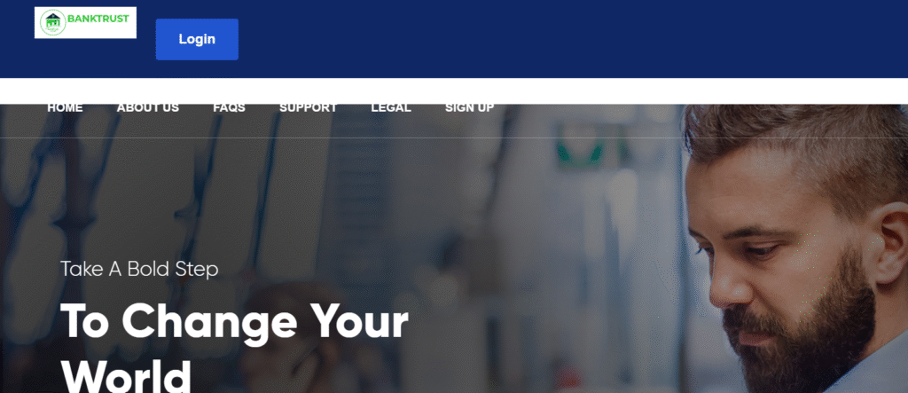 BankTrustCoin.com homepage screenshot