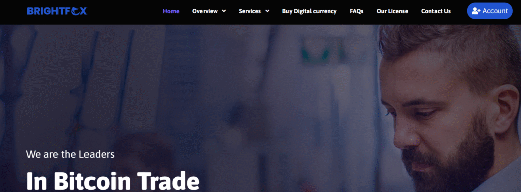 BrightfoxCapital.com homepage showing fake investment claims