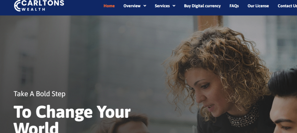 CarltonsWealth.com scam warning - homepage