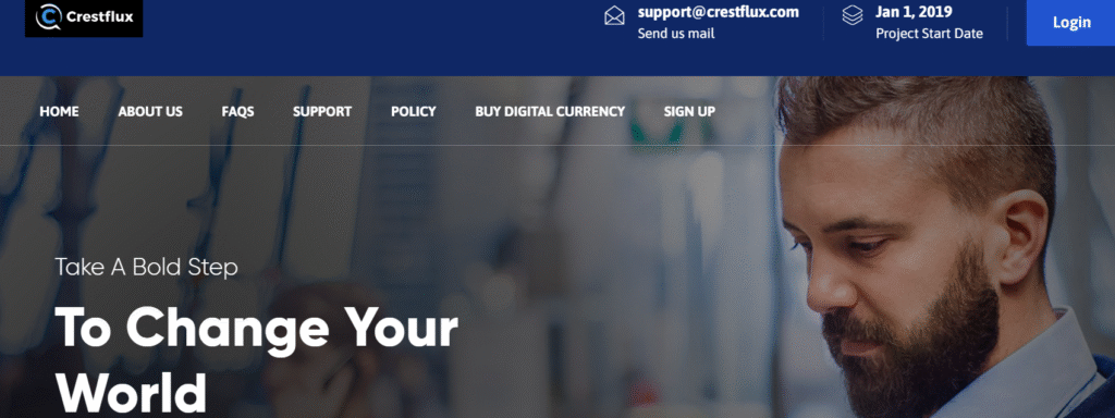 CrestFlux.com scam platform interface