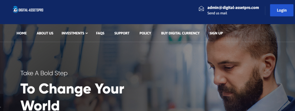 digital‑assetpro website screenshot” or “cryptocurrency investment scam illustration