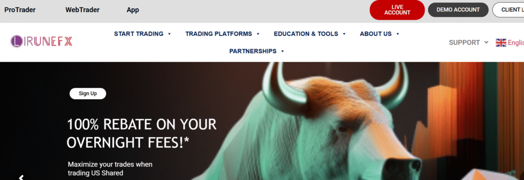 LiruneFX.com scam review showing homepage screenshot