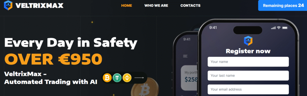 VeltrixMax-Invest.com website homepage screenshot